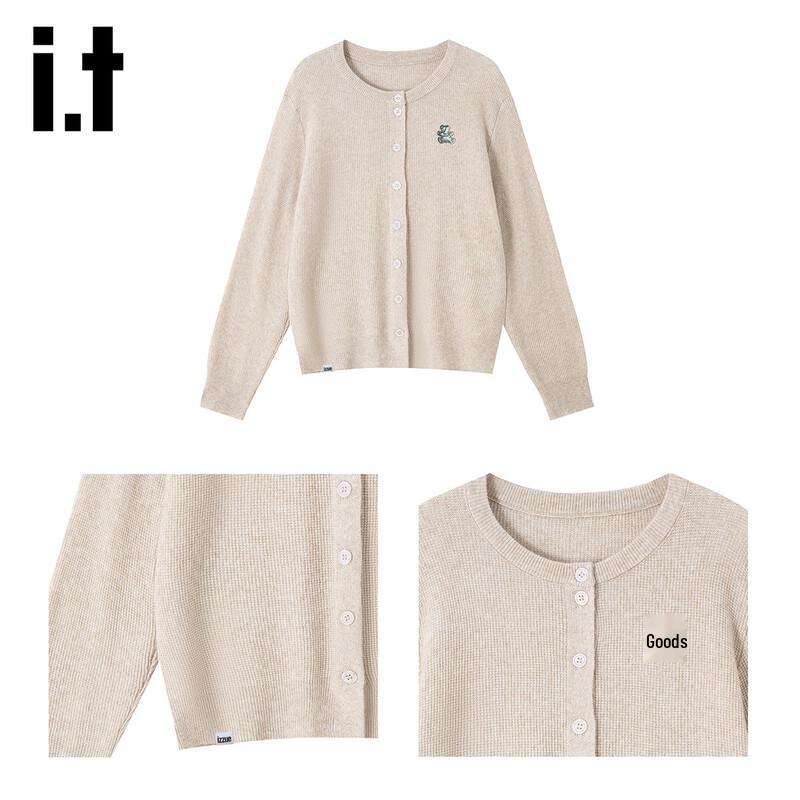 Izzue Women's Hooded Single-breasted Knit Cardigan