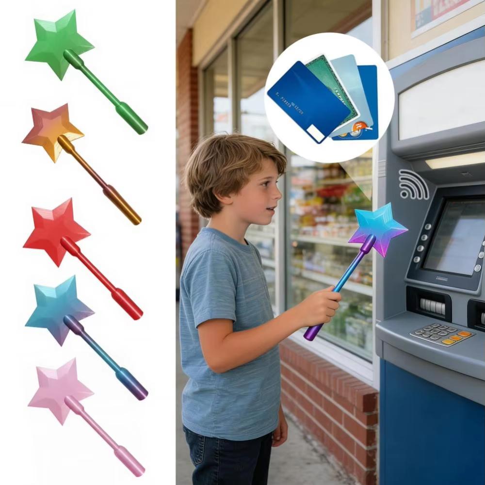 Star Magic Credit Card Wand Contactless Payment Card Holder Easy Use Lightweight For Kids Adults Friends Holiday Birthday Gifts