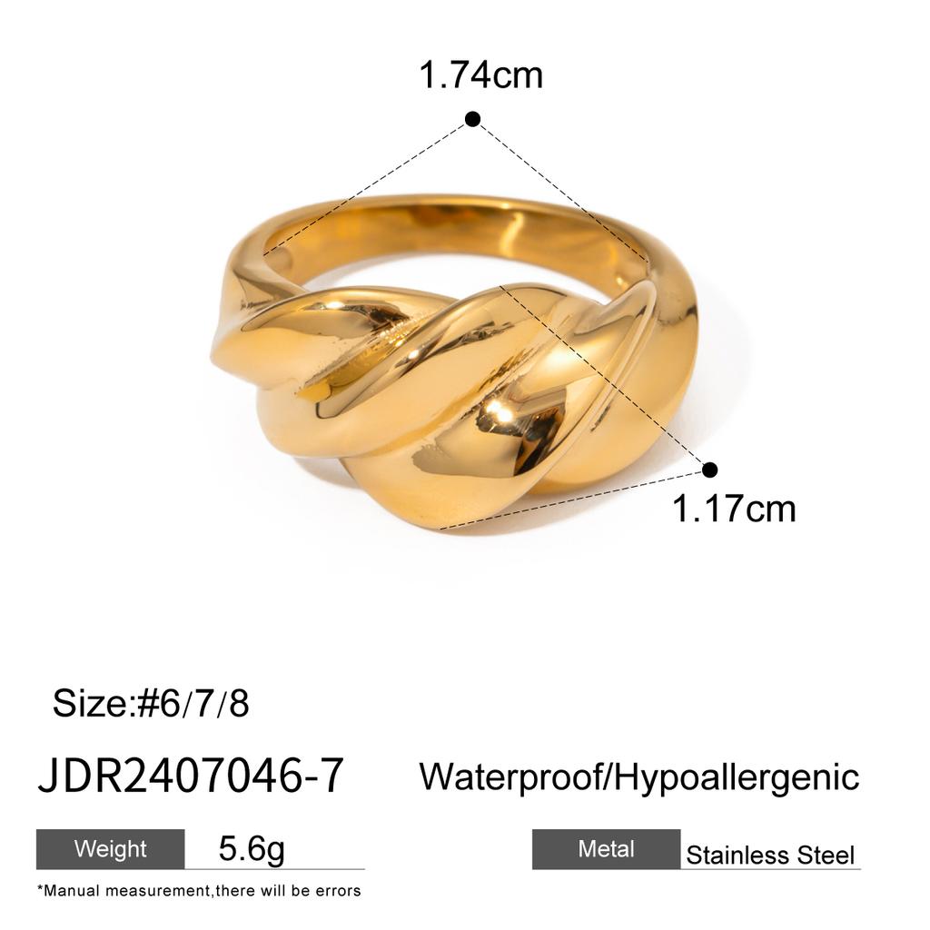 Uworld Minimalist 316L Stainless Steel INS Ring High Quality Waterproof Charm Metal Gold Silver Color Fashion Finger Jewelry
