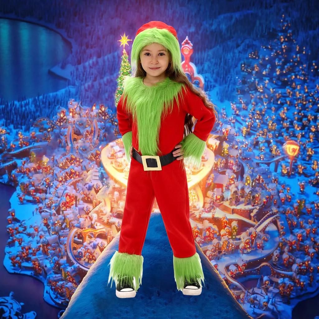 Grinch Weihnachtskostüm Für Kinder Mit Weichem Polyesterstoff Für Feiertagsaufführungen Perfekt