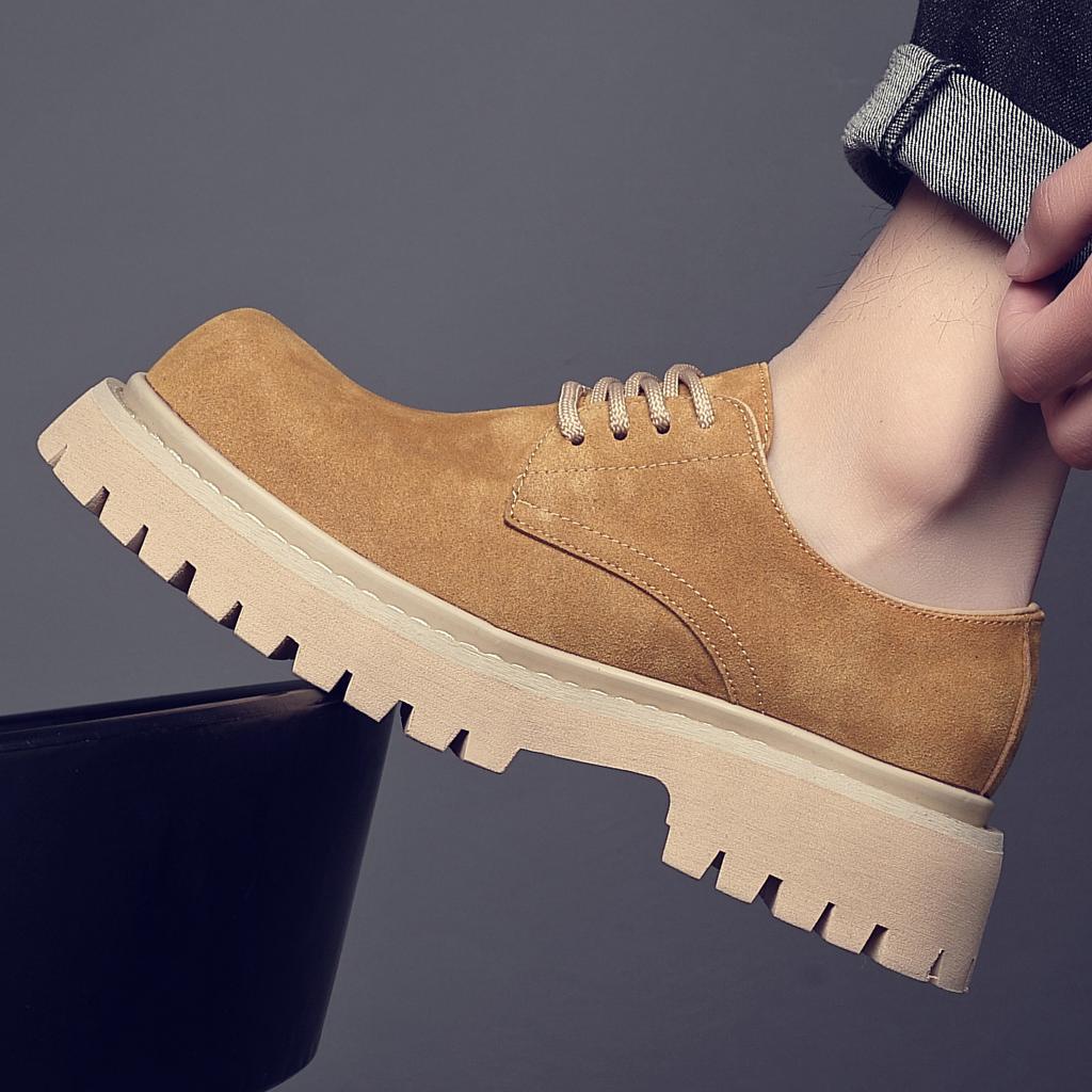 Lederschuhe Herren neu 2025 Frühling lässige Lederschuhe Trend Retro Britischer Stil dicksohlig abriebfest Herren Workwear trendige Schuhe
