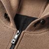 Hengyuanxiang Men's Hooded Zipper Knit Cardigan