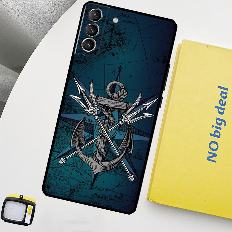 Anchor Sea Beach Phone Case For Samsung Galaxy S25 S26 Ultra S21 S22 S23 S24 Ultra S10 S20 Plus S25 FE Cover