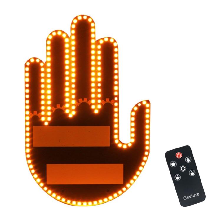 Car Back Window Sign Fun Gesture Finger Light with Remote Hand Gesture Light for Car Road Rage LED Sign Car Accessories