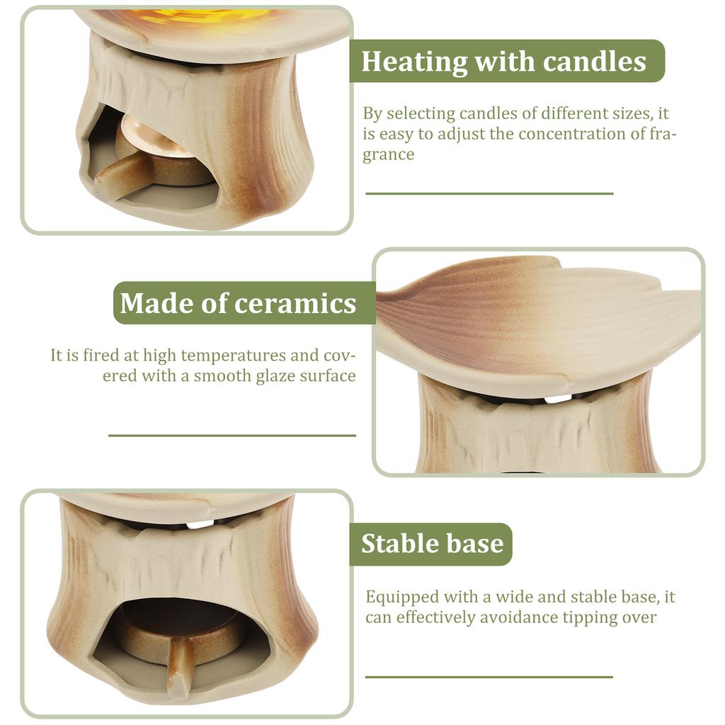 Ceramic Aromatherapy Stove Cedar and Herb Burner Ceramic Candle Incense Burner Flower Grass and Essential Oil Aromatherapy Stove