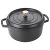 Staub Pico Cocotte Cast Iron Enamel Induction Compatible Number Officially Sold In La Cocotte Round Round, Black, 24cm, Large, Double-Handled Pot,