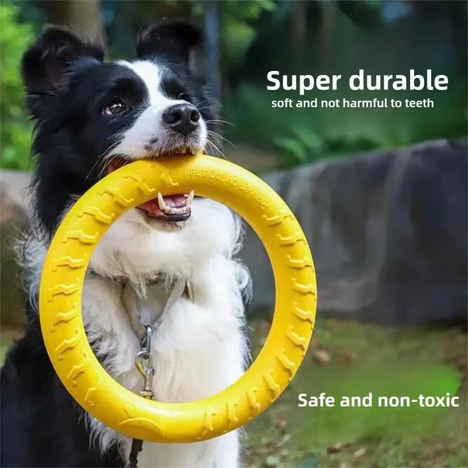 

JONGLYEE Dog Toys for Aggressive Chewers,Flying Ring for Dog Training,Chewing Cathing Form Toys one size жовтий