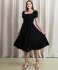 Retour Deux Vingt Square Neckline A-Line Dress (Black)