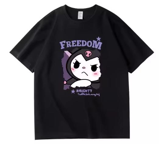 

Roundneck Hotselling Top Versatile T Shirt Clothing 2026 Sanrio Kuromi Women s T Shirt Casual Shortsleeve S