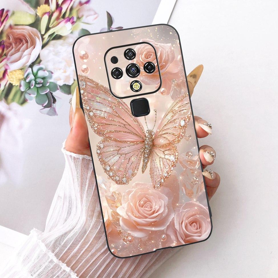 For Tecno Camon 16 CE7 CE7j CE9h Case For Tecno Camon 16 Pro Cover Cute Cat Fashion Butterfly Painted Casing