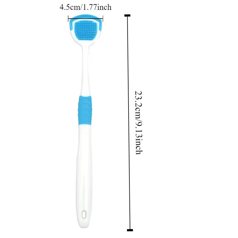 Silicone Tongue Scraper & Brush -Dual-Sided Design for Bad Breath Reduction, Soft Bristle Oral Care Tool for Adults (Easy Clean)