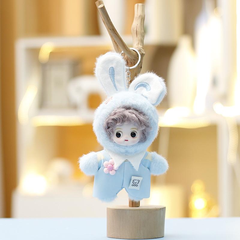 

Plush Toy Keychain With Soft Short Pile For Girls Gift And Bag Decor BlueSilicone