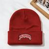 Autumn and Winter Embroidery Pullover Hat Alphabet Knitted Hat Backwoods Couple Warm Cold Hat American Versatile Wool Hat
