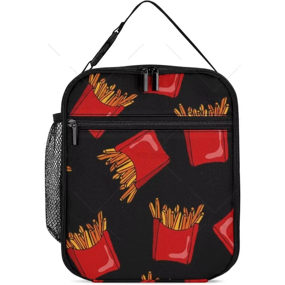 Funny Food Pattern Lunch Bag Leakproof Lunch Pail Container for Adults Work Outdoor, Reusable Handbag, To Keep Food Hot/Cold