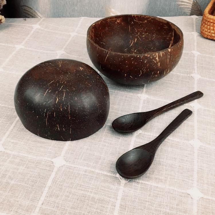 Coconut Shell Bowl for Oatmeal, Salads, Smoothies, and Light Foods