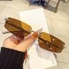 Rimless Metal Sunglasses for Women Men Vintage Luxury Brand Designer Outdoor Travel Popular Sun Glasses UV400
