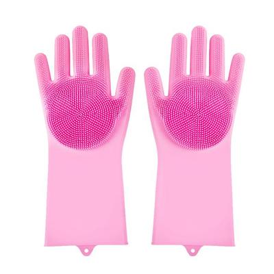 Guantes mágicos para lavar platos, 1 par, guantes de limpieza de silicona, guantes de goma para fregar la cocina, herramienta de limpieza del hogar, cepillo para mascotas y coche