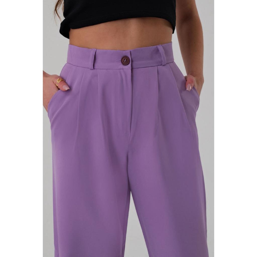 Woman White High Waist Palazzo Pants