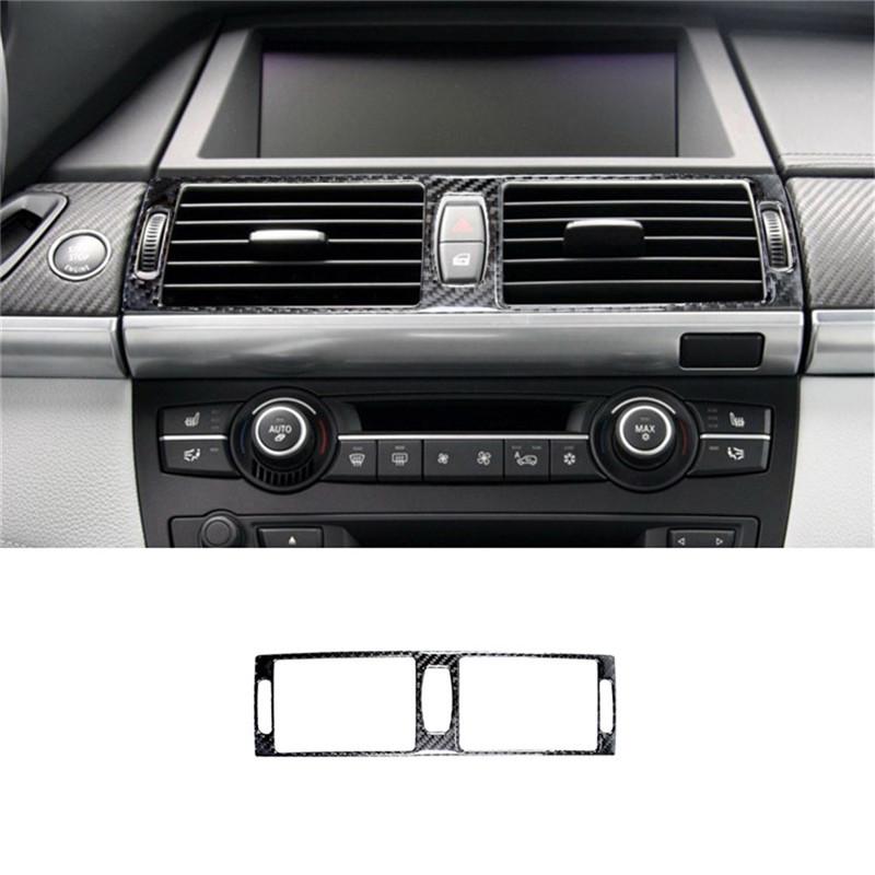 Carbon Fiber Car Interior Central Control Gear Shift Panel Trim Cover Stickers For BMW X5 E70 X6 E71 2008-2013 Car Accessories