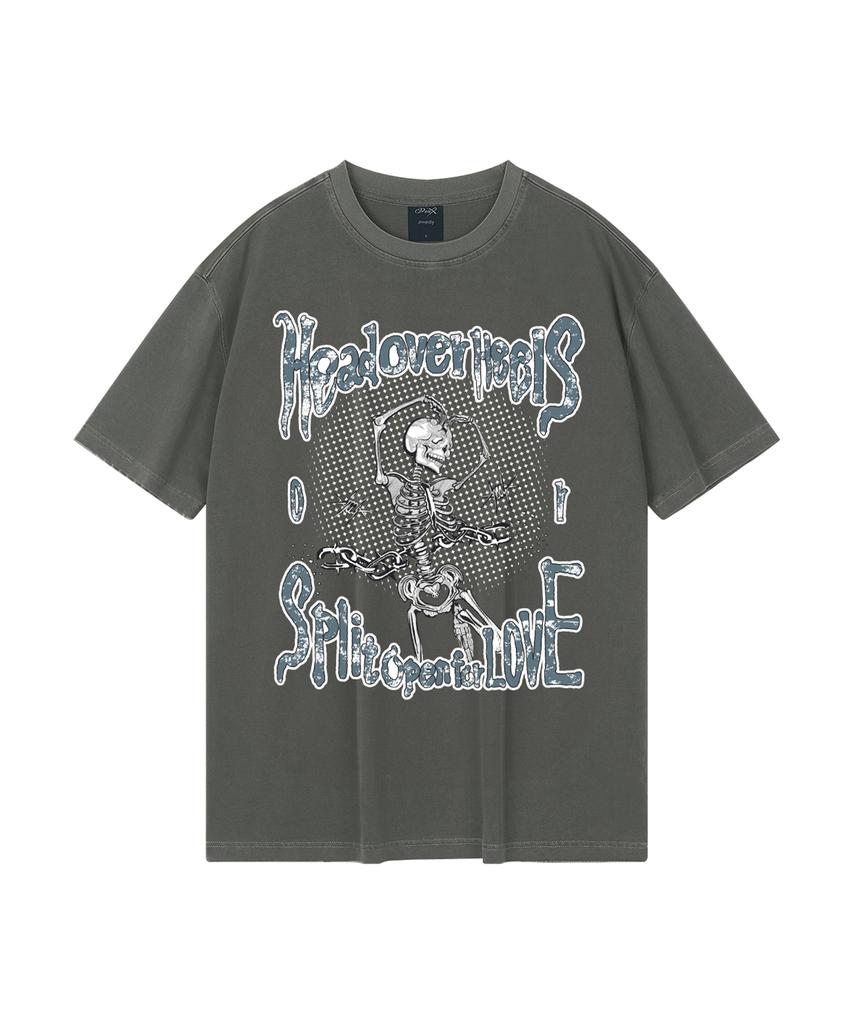 WILDROCK Wild Head Over Heel Pigment Overfit Short Sleeve T-Shirt_5 Col