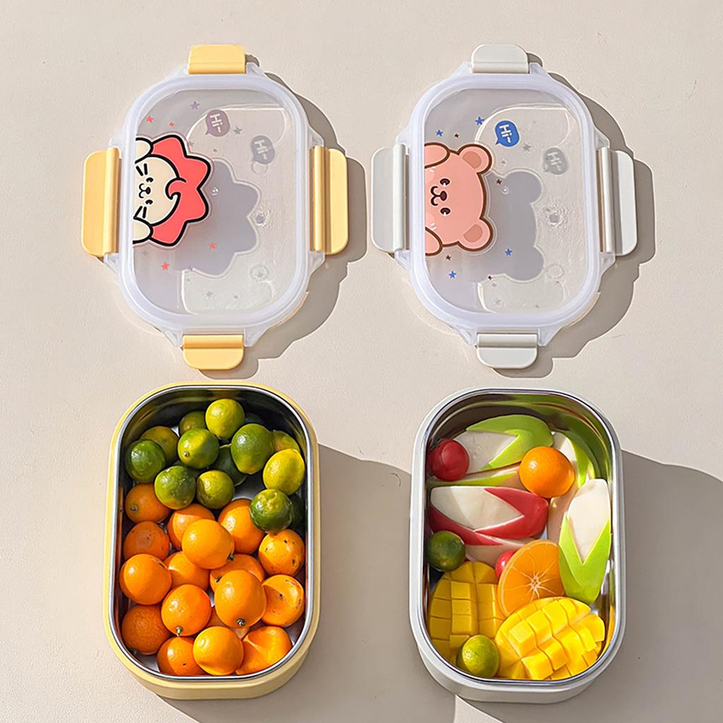 900ml 304 Stainless Steel Bento Box Portable Leak-proof Lunch Box For Children Students School Food Container Microwave Safe