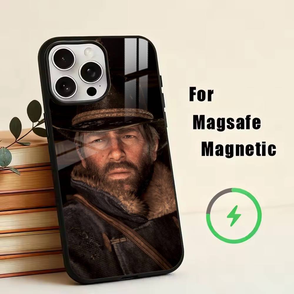 RDR2-Arthur Morgan Phone Case For iPhone17,16,15,14,13,12,11 Plus,Pro Magnetic with Magsafe Wireless Charging