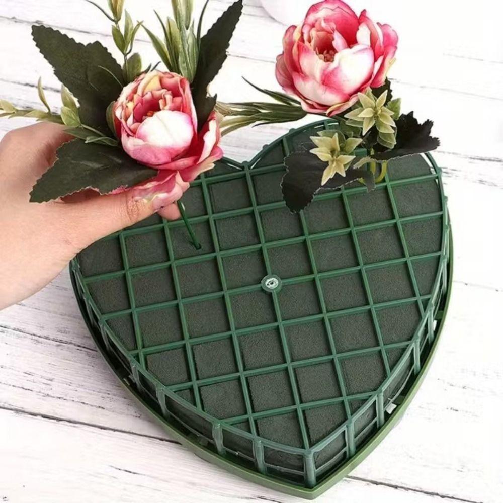 Green Color Floral Foam Blocks Heart Shaped Florist Sponge Flower Mud Vehicle Decoration