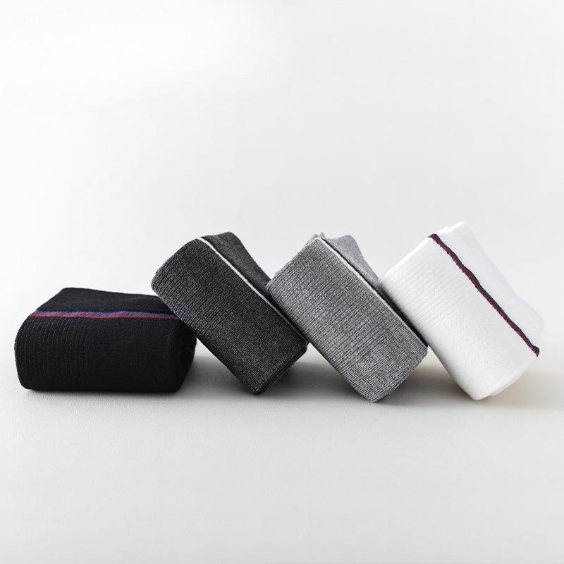 Women's Calf Socks, Antibacterial, Deodorizing, Mite-removing, Bamboo Fiber Pile Socks, College Wind Strip, Vertical Strip, Slimming, Long Tube