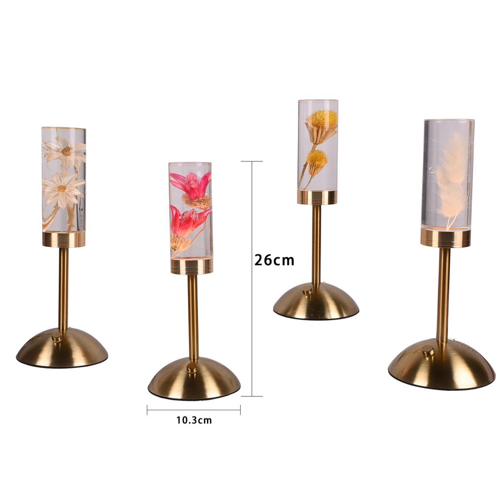 Aeon Flower Acrylic Table Lamp Bedroom Bedside Lamp Ambience Decorative Ornament Touch Switch + USB