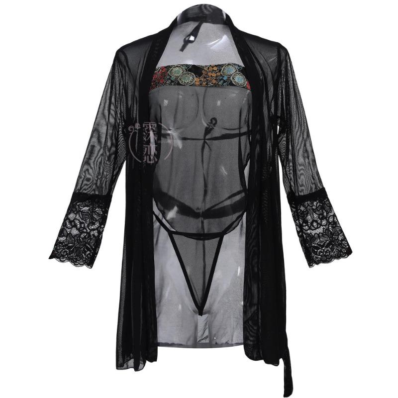 Sex underwear sexy classical belly pocket perspective temptation large size nightgown nightclub passion clothes uniform suit