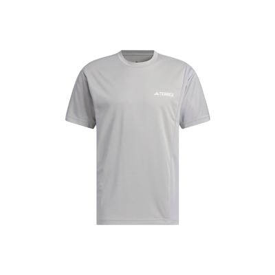 Tech Tee Logo Print Round Neck Loose Short Sleeve T-Shirt Unisex Tops Medium-Hemp-Gray IC4428