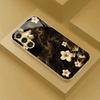 Golden Flower Electroplated Glass Phone Case Suitable for Samsung Galaxy S26 S25 S24 S23 S22 S20 FE/Ultra/Plus5G Anti Drop