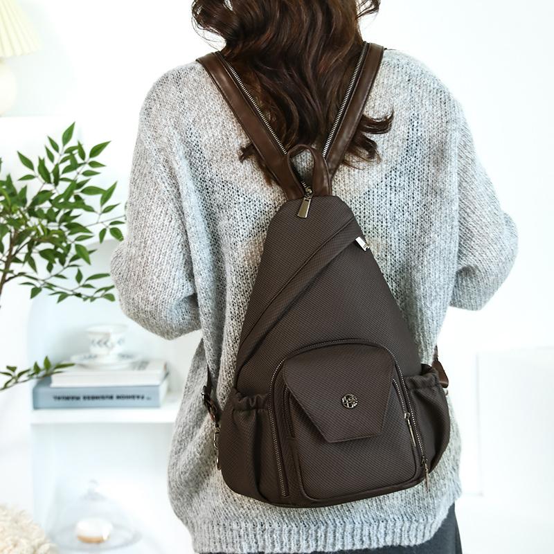 Multifunktionale Brusttasche Damen Schultertasche Rucksack mit großem Fassungsvermögen