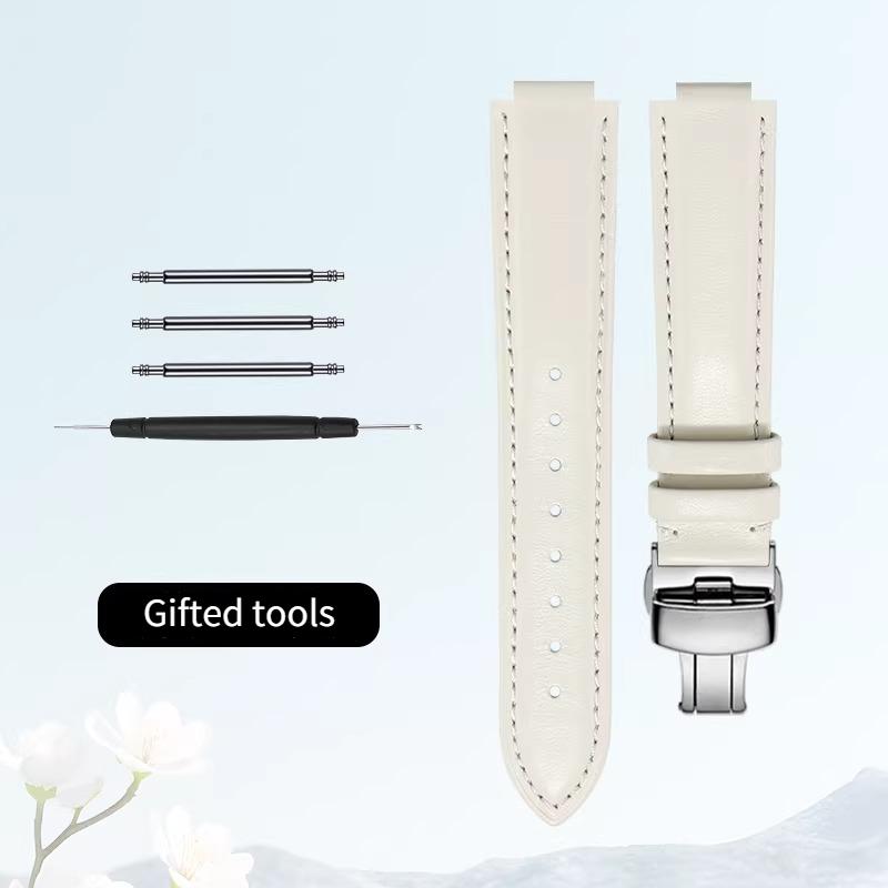 Curved mouth layer cowhide watch strap women for Original CARTIER BALLON BLEU DE CARTIER W69016Z4 WJBB0033 HIPINE men watchband