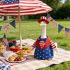 1 Set Independence Day Goose Outfit Outdoor Porch Goose Costumes Patriotic Stars And Stripes Jacket Hat Set for 23 Inch Goose Statue Memorial Day Yard