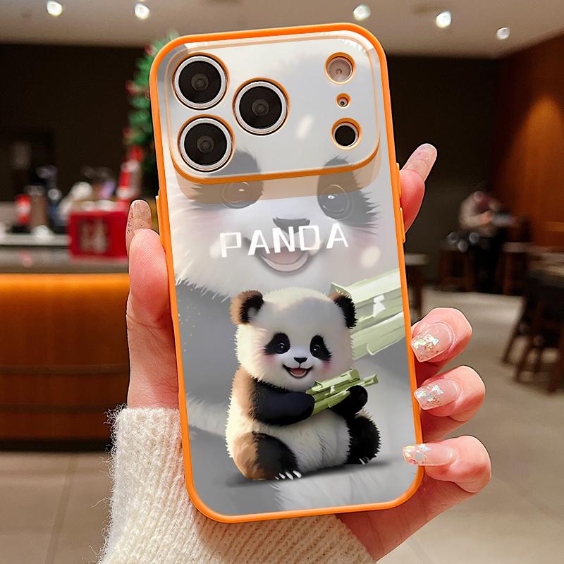 Magnetic For Magsafe Case For iPhone 17 Pro Max Lovely Baby Panda Pattern Skin Feeling Cover For iPhone 16 15 14 13 Pro Max