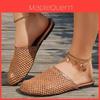 Womens Summer Open Toe Knit Mesh Slip On Flat Shoes For Daily Comfort
