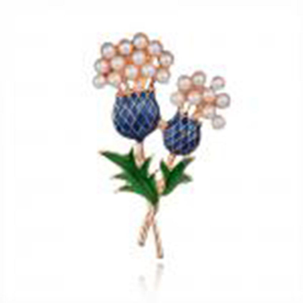 

Painted Rhinestone Flowers Elegant Corsage Collar Thistle Tree Fashion Pineapple Tree Brooch 1