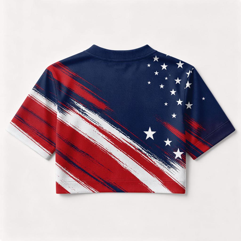T-shirt court à col en V et manches courtes pour femme, avec imprimé football, pour un look décontracté d'été