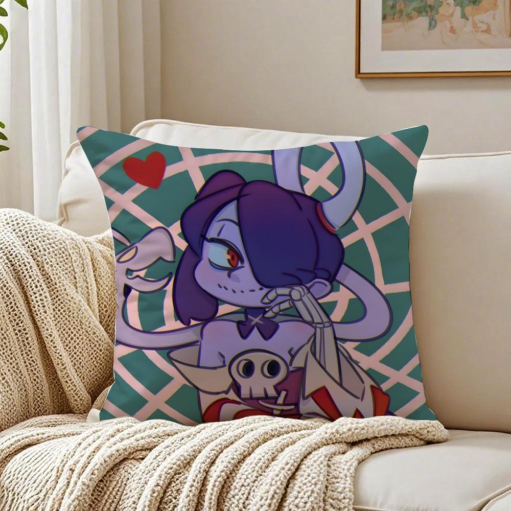 Stylish Game SSkullgirls Cartoon Cushion Cover Linen Pillowcase Soft for Sofa Bed Home Room Decor