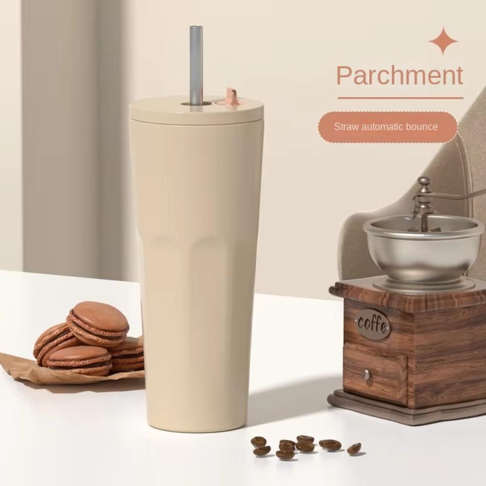 

Stainless Steel Automatic Vacuum Cup 750 ML Water Bottles Insulated Coffee Cup for Gift хаки