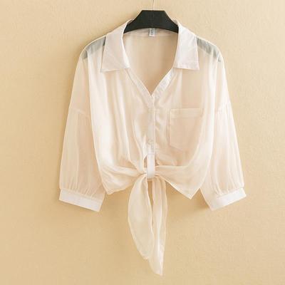 Schal mit Sommer-Trägerrock Damen-Oberbekleidung Strickjacke Dünn Sonnenschutz Anzug Chiffon Shirt Top