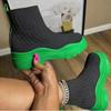 Winter Ankle Boots 2024 New Comfortable Thick-soled Outdoor Walking Snow Boots Casual Slip-on Womens Knitted Elastic Socks Boots