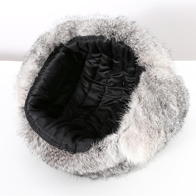 Unisex Winter Rabbit Fur Lei Feng Hat: Warm, Thick, Ear Protection for Outdoor and Skiing