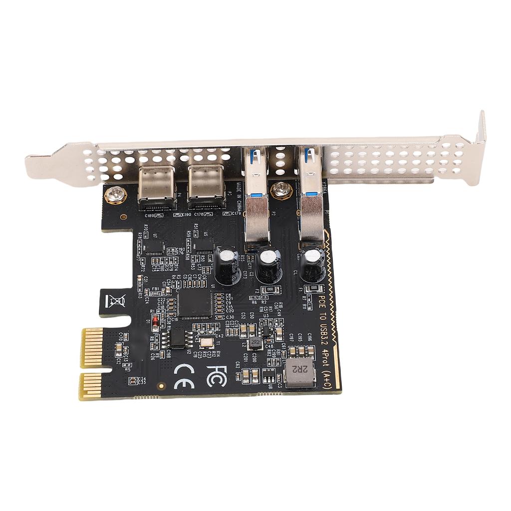 PCIe to USB 3.0 Type C Expansion Card 5Gbps 2 Type C 3.1 and 2 USB 3.0 Ports for Desktop PC Plug and Play