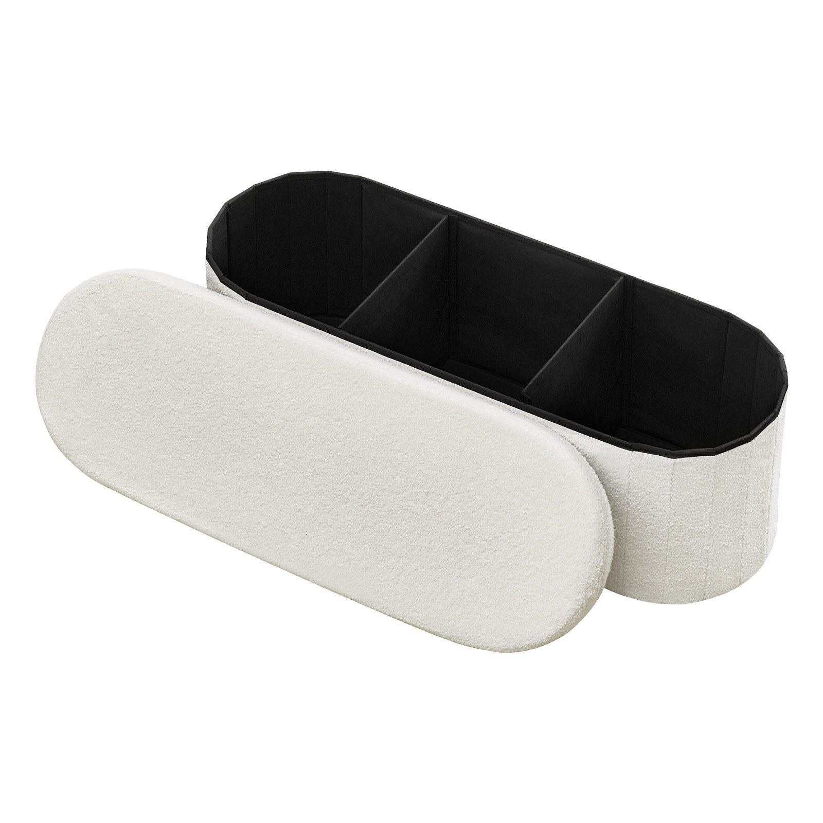 VEVOR Oval Storage Ottoman Bench, Foldable