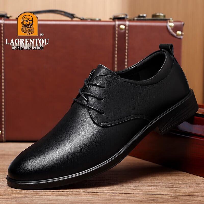 LAORENTOU Men s A30303 First-Layer Cowhide Business Casual Oxfords 41
