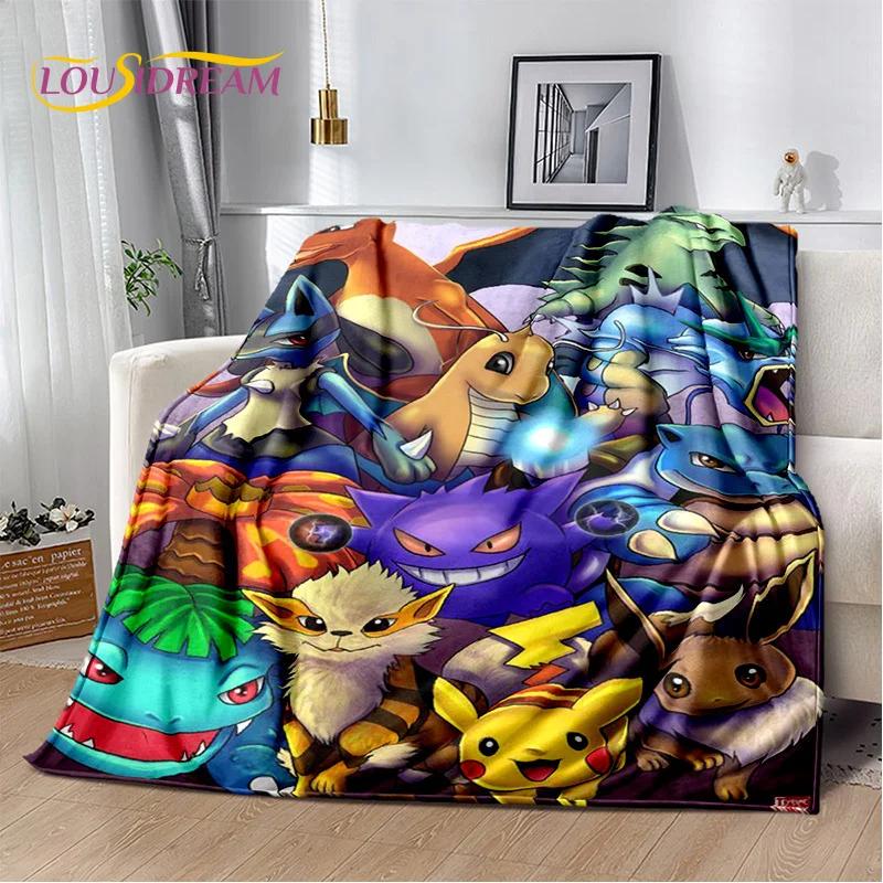 Japanese Pokemon Cute Cartoon Soft Flannel Blankets,Throw Blanket Comfortable Blanket for Picnic Beds Sofa Home Bedroom Kids