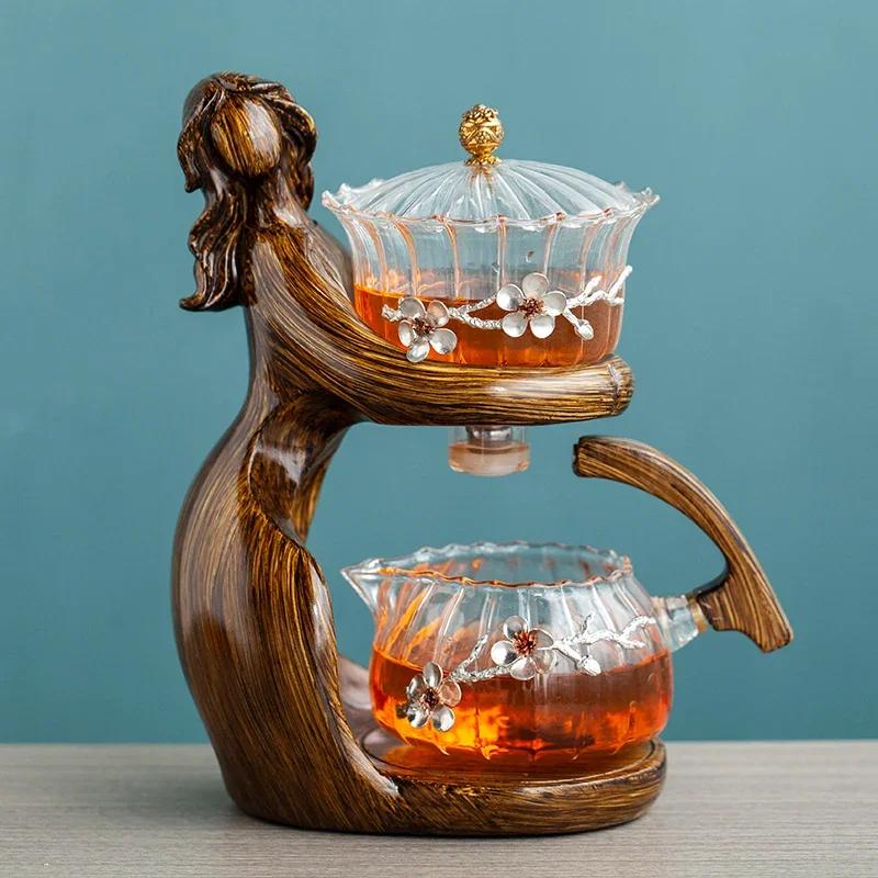 Heat-resistant Glass Teapot Holder Base Tea infusers Tea Ware Automatic Tea Set Tea Making  Kungfu Teapot Teacup