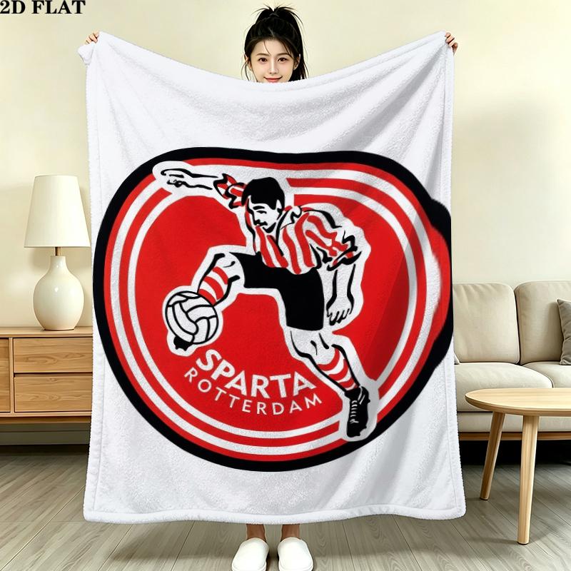 Sparta Rotterdam Print Flannel Blanket, High Quality Comfortable for All Seasons, Home Decor, Warmth and Comfort, Perfect for Christmas Gifts